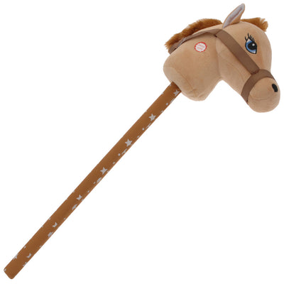 Koń na kiju, brązowy, galopowanie z dźwiękiem, 68 cm