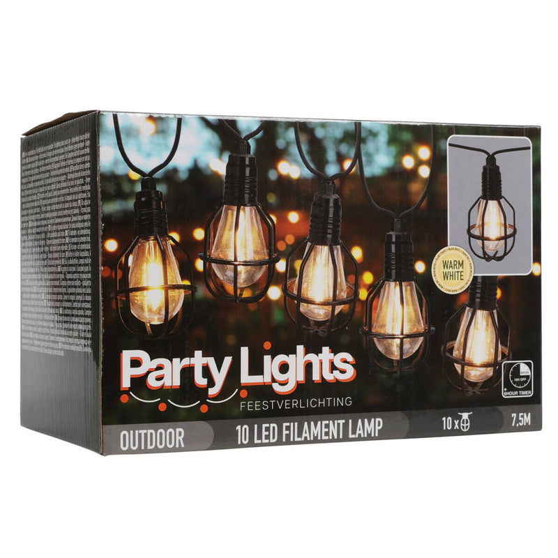 Girlanda solarna do ogrodu PARTY ALL NIGHT, 10 lampek w industrialnym stylu