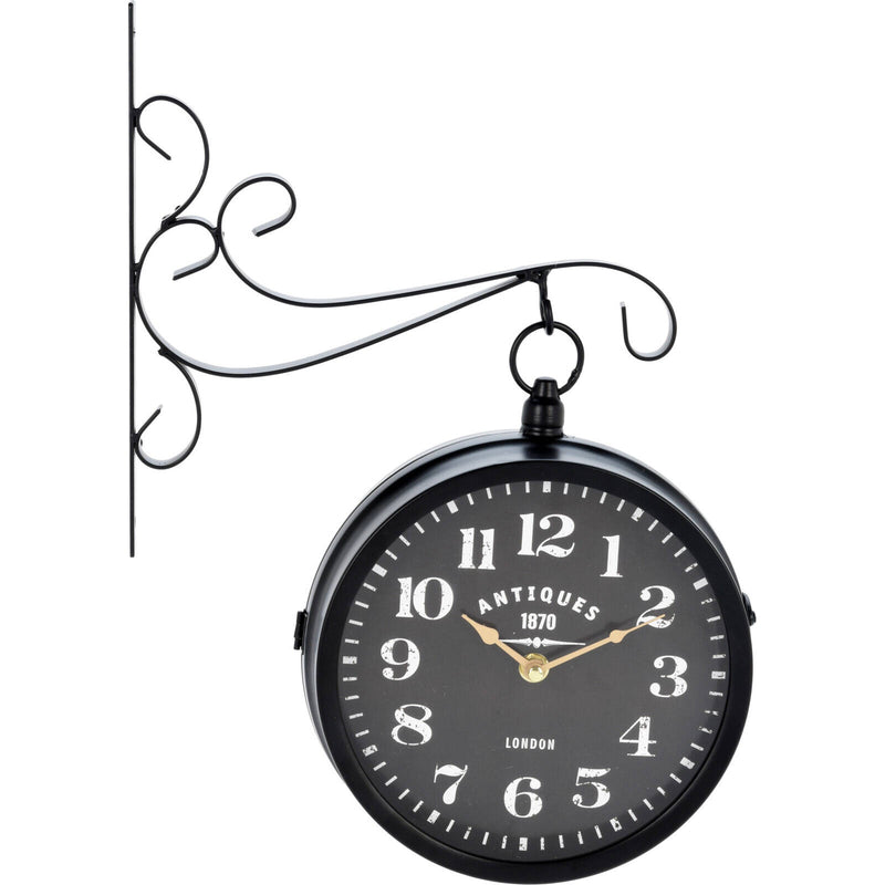 Zegar ścienny metalowy w stylu vintage, dworcowy, metalowy