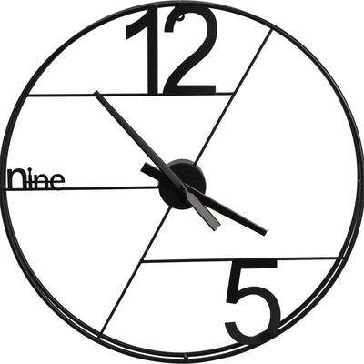Zegar ścienny duży loft, metalowy, czarny, Ø 60 cm