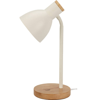 Lampka na biurko w skandynawskim stylu, drewniana podstawa, 14 x 36 cm