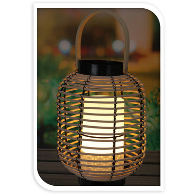 Lampion rattanowy z uchwytem, LED