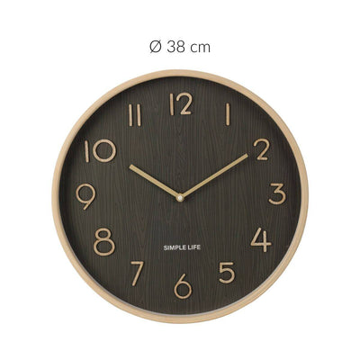 Zegar ścienny o wyglądzie drewna, 38 x 5 cm, SIMPLE LIFE