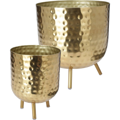 Złote doniczki na nóżkach, 2 rozmiary