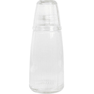 Szklana butelka z zakręcanym korkiem i szklanką, 1000 ml