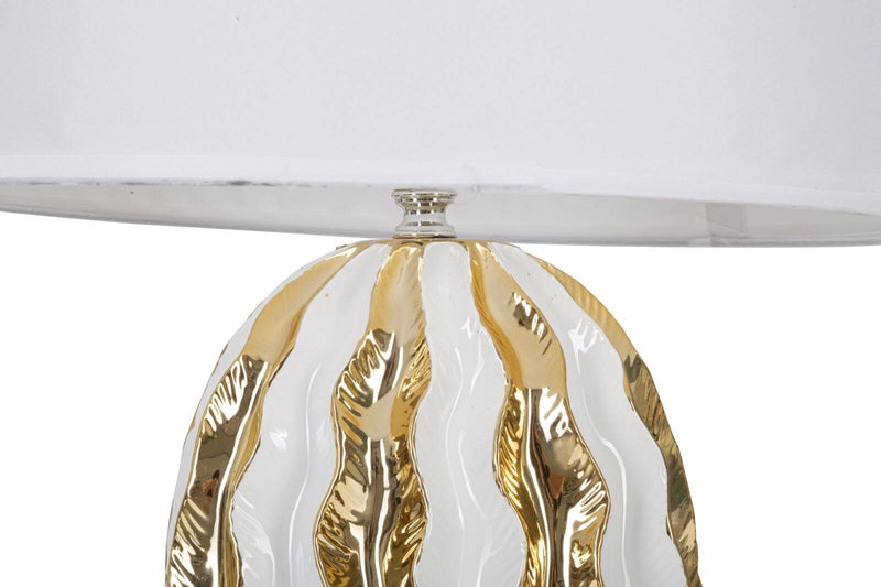 Lampka nocna ze złotymi detalami, 22 x 48 cm