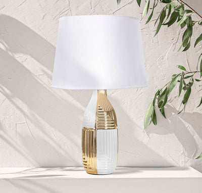 Ceramiczna lampka nocna, glamour, Ø 33 cm