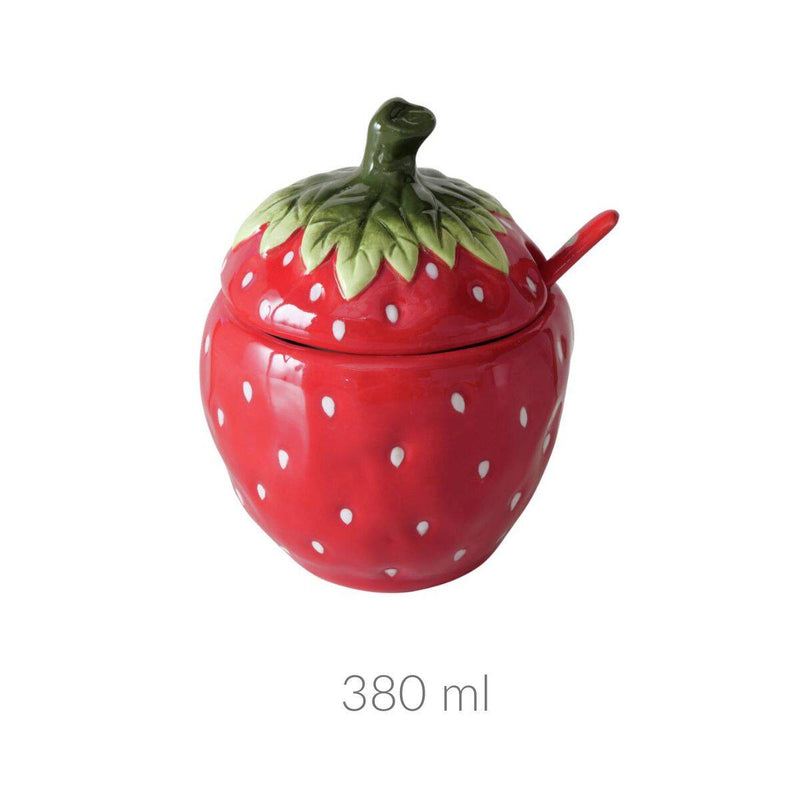 Słoik na dżem dekoracyjny truskawka STRAWBERRY, 380 ml