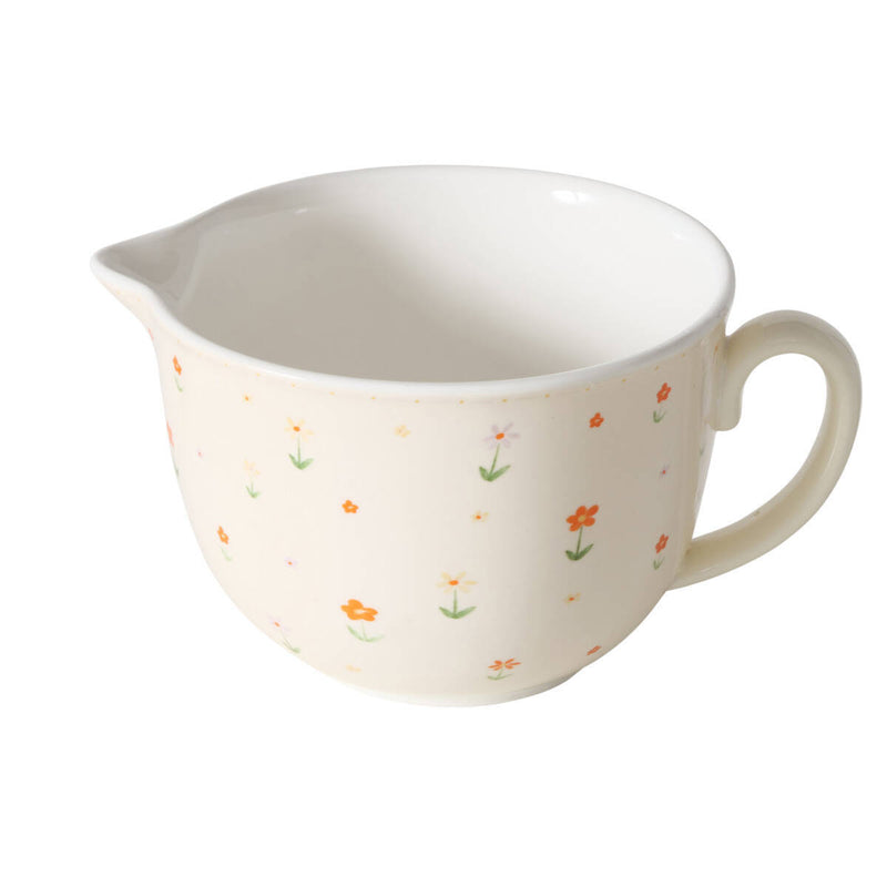 Ceramiczna miska do mieszania sałaty BLÜMI, w kwiatki, 2500 ml