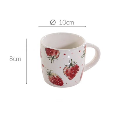 Kubek ceramiczny w truskawki STRAWBERRY, 450 ml