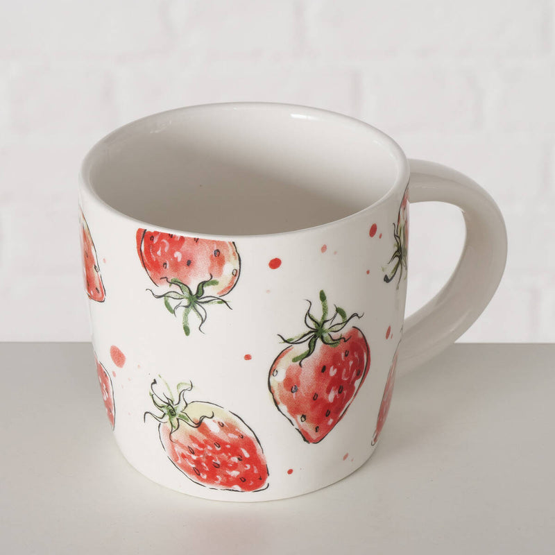 Kubek ceramiczny w truskawki STRAWBERRY, 450 ml