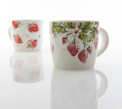 Kubek ceramiczny w truskawki STRAWBERRY, 450 ml