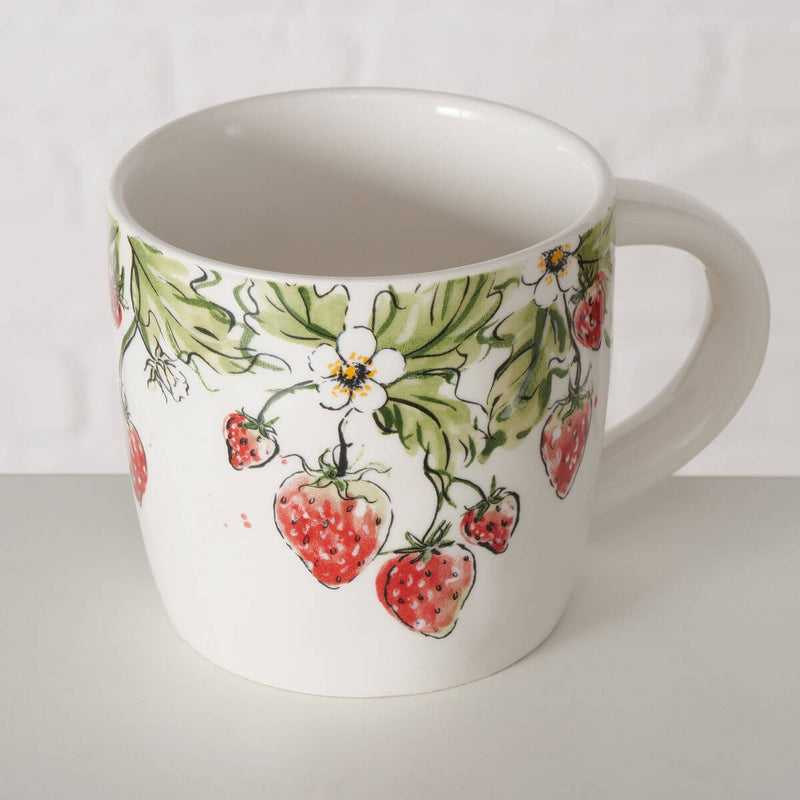 Kubek ceramiczny w truskawki STRAWBERRY, 450 ml