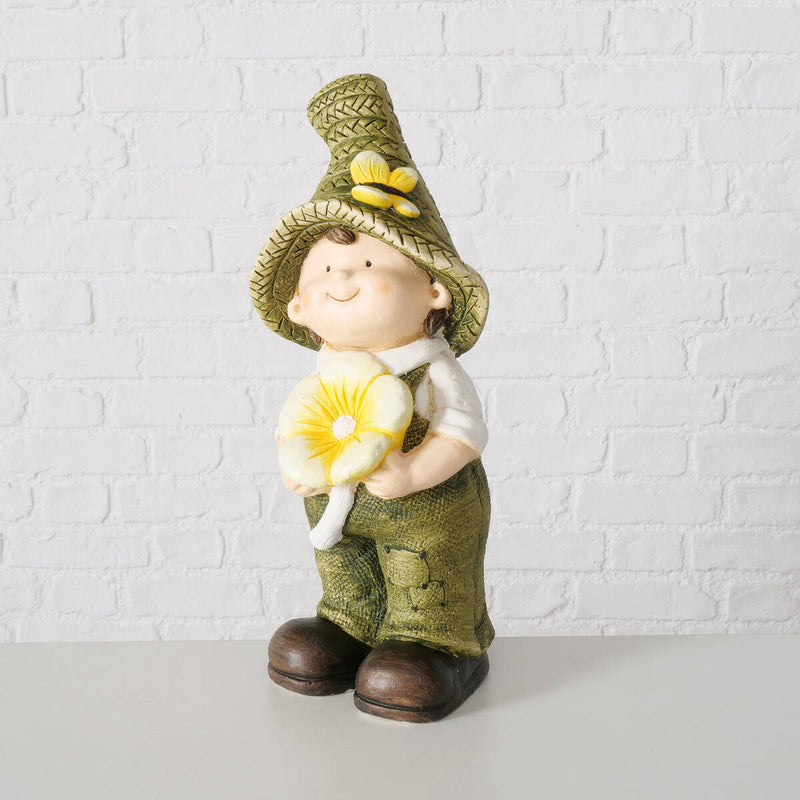 Figurka dekoracyjna Dziecko z kwiatkiem, wys. 45 cm