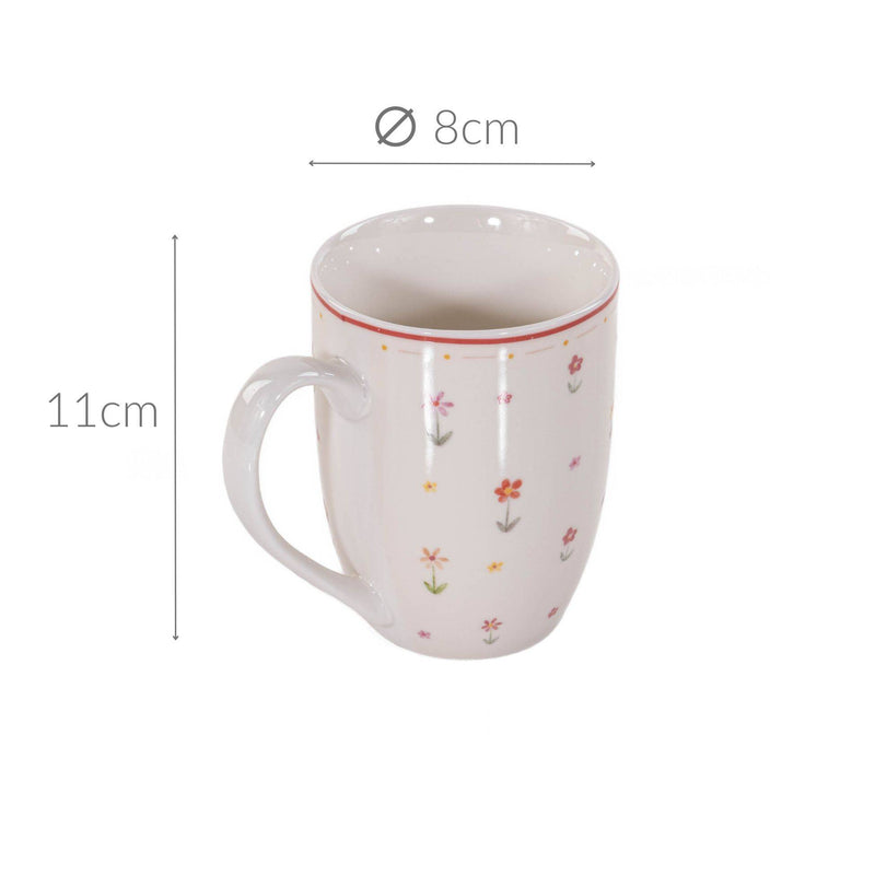 Kubek porcelanowy w kwiaty BLÜMI, 350 ml