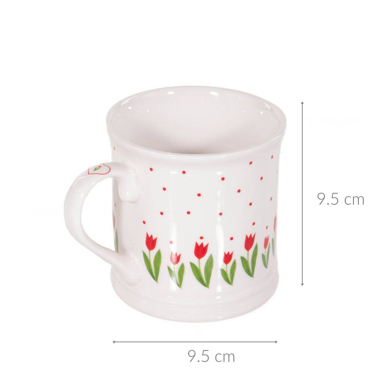 Kubek do kawy i herbaty DANIQUE, wzór w tulipany, 420 ml