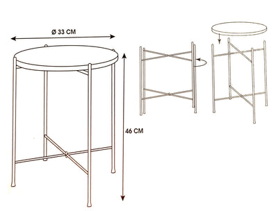 OUTLET Stolik kawowy okrągły, składany, Ø 33 x 46 cm