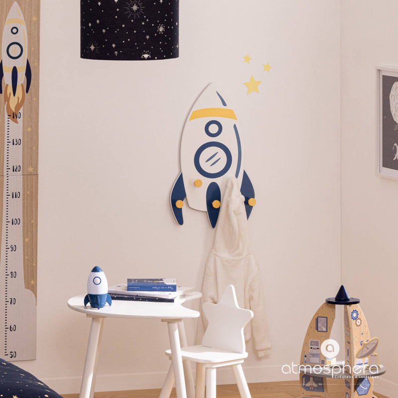 Wieszak do pokoju dziecięcego rakieta SPACE, 35 x 4,5 x 56 cm