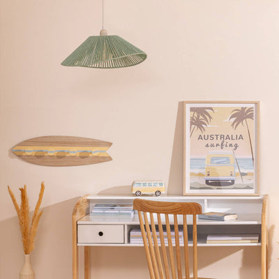 Wieszak do pokoju dziecka AUSTRALIE, deska surfingowa, 16,5 x 4,8 x 54,5 cm