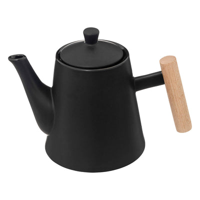 Dzbanek na herbatę CERA, ceramiczny, czarny, 1 l