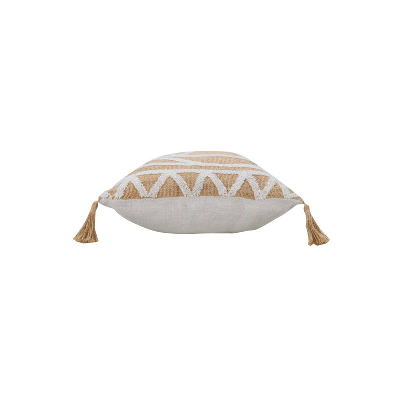 Ozdobna poduszka z juty i polibawełny ASMARA, 30 x 50 cm