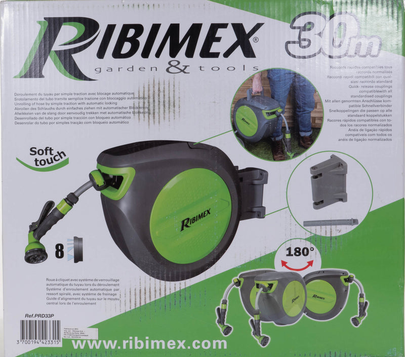 Wąż ogrodowy zwijany RIBIMEX, automatyczny zwijacz