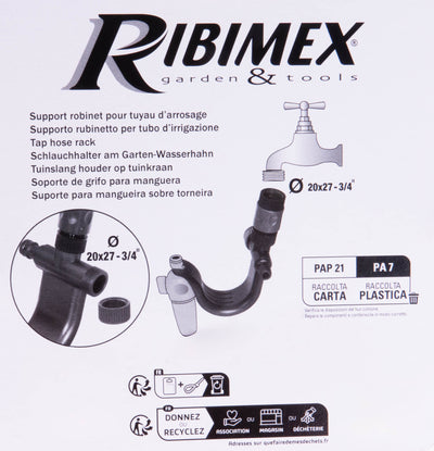 Uchywt na wąż ogrodowy RIBIMEX z rozdzielaczem wody Ø 20 x 27 mm 3/4"