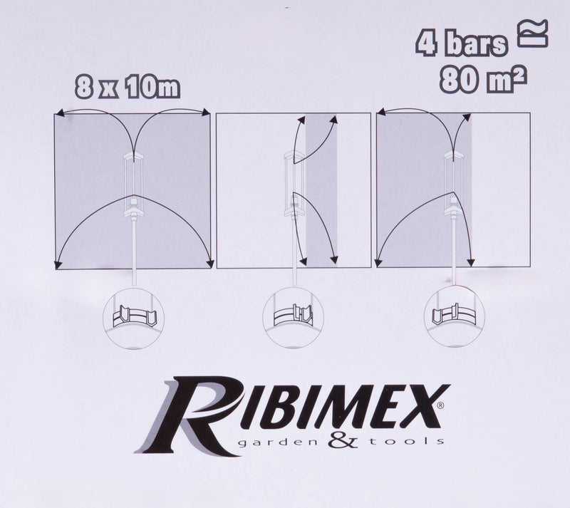 Zraszacz turbinowy RIBIMEX, obszar zraszania 80m², 16 dysz 