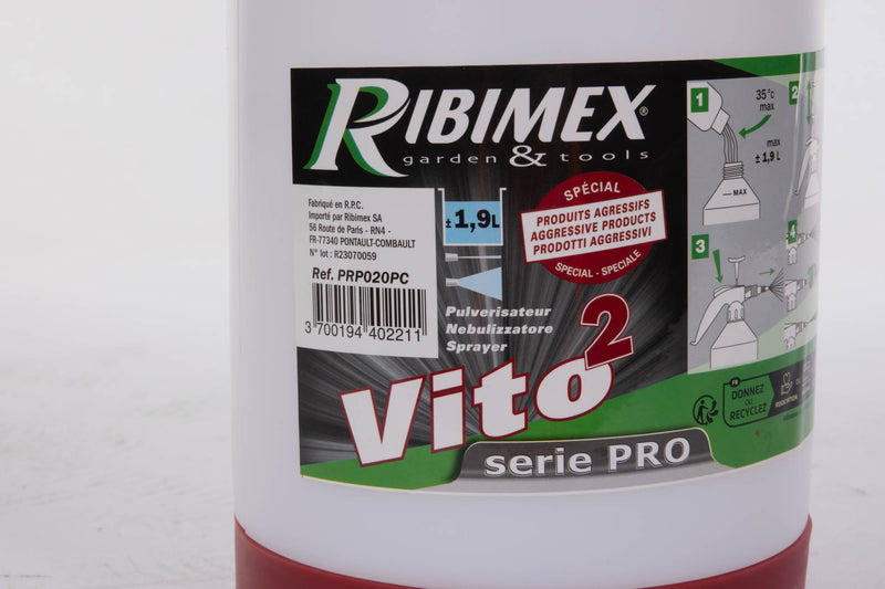 Opryskiwacz ciśnieniowy ręczny VITO 2 RIBIMEX, do chemii, 1,92 l