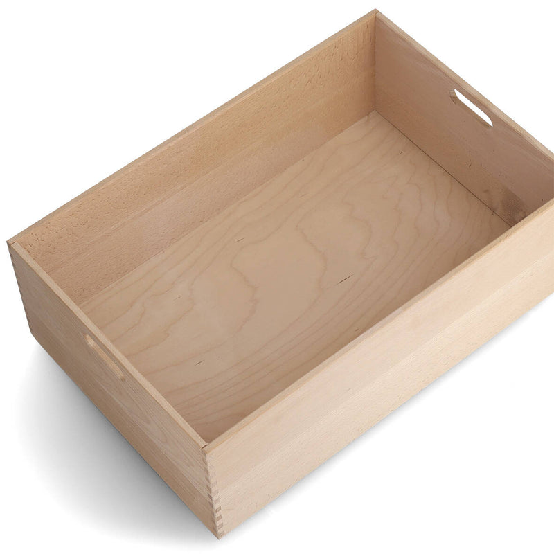 Pudełko do przechowywania z drewna bukowego, 60 x 40 x 21 cm