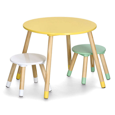 Zestaw mebli dla dzieci z MDF i sosny, stolik + 2 krzesła
