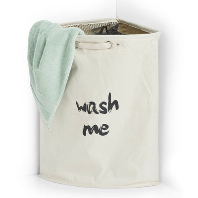Materiałowy kosz na pranie narożny WASH ME, 34 x 34 x 56 cm