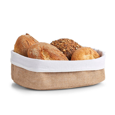 Koszyk na chleb z juty i bawełny, 26 x 18 cm