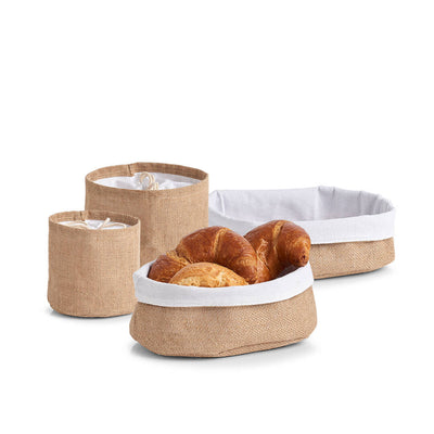 Koszyk na chleb z juty i bawełny, 26 x 18 cm