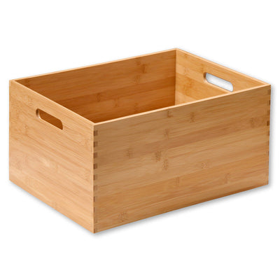 Drewniane pudełko z uchwytami, bambus