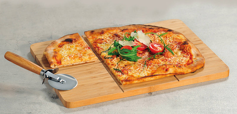 Deska do krojenia pizzy, prostokątna z nożem, 40 x 30 cm