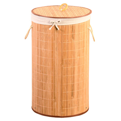 Bambusowy kosz na pranie z materiałowym wkładem, 35 x 60 cm