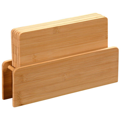 Bambusowe deski do krojenia ze stojakiem, 24,5 x 15,5 cm