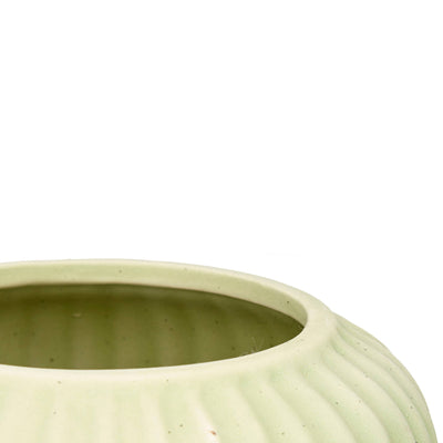 Wazon ceramiczny w paski, zielony, wys. 40 cm