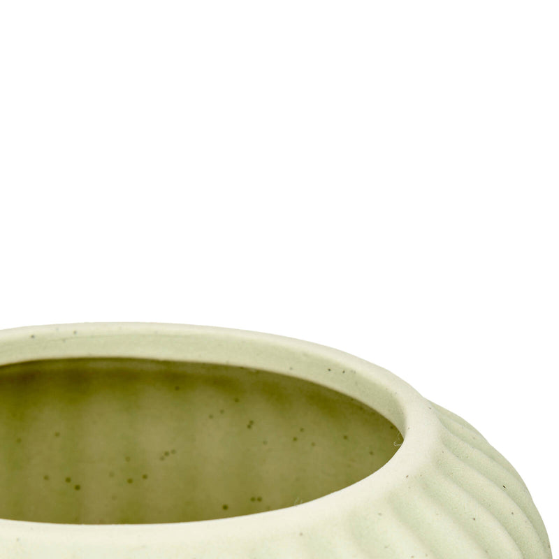Wazon ceramiczny w paski zielony, wys. 40 cm