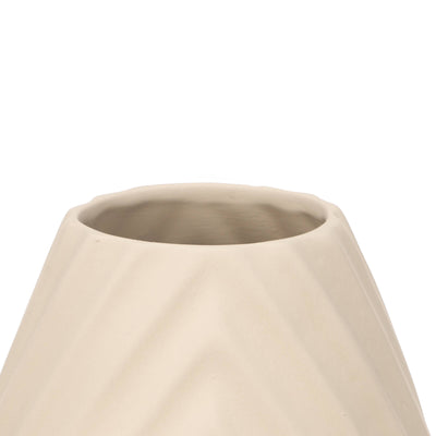 Ceramiczny wazon DIAGONAL STRIPE, beżowy
