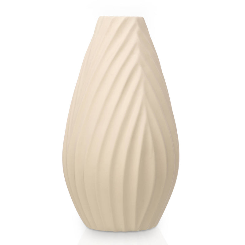Ceramiczny wazon DIAGONAL STRIPE, beżowy