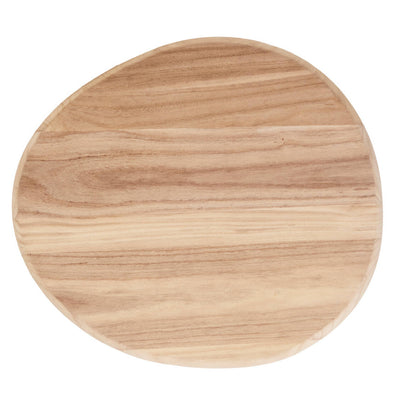Stolik kawowy okrągły z drewnianym blatem, 56 x 46 x 50 cm