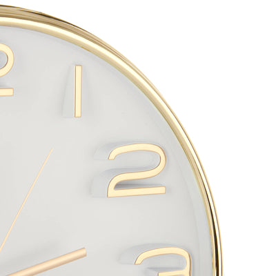 Zegar ścienny złoty, czytelna tarcza, CHAMPAGNE, Ø 33 cm