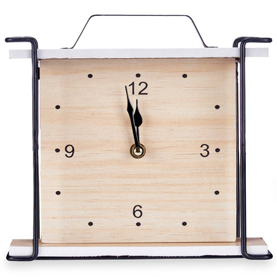 Zegar stojący na komodę, kwadratowa tarcza, 23 x 21 x 7 cm