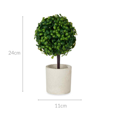 Sztuczny krzew ozdobny w ceramicznej doniczce, 24 cm