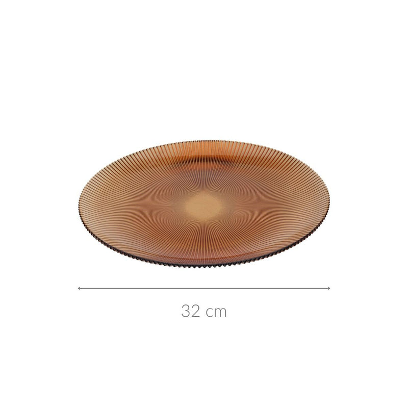 Prążkowany talerz płaski AMBER, Ø 32 cm