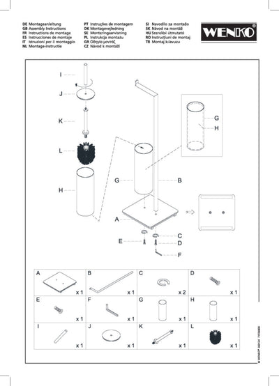 Stojak na szczotkę WC z uchwytem na papier 2w1 RECCO