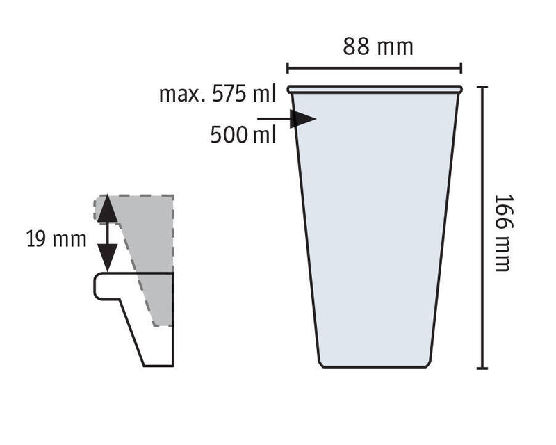 Wielorazowy kubek z ekotworzywa, 500 ml