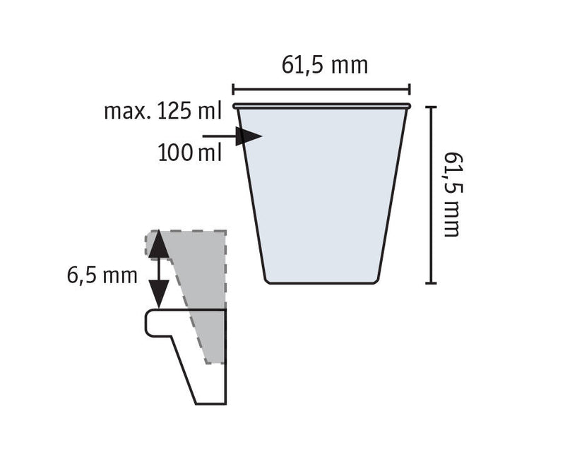 Wielorazowy kubek z ekotworzywa, 100 ml